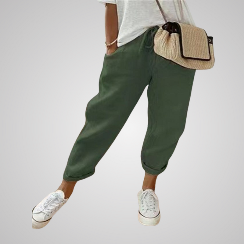 Zoé｜Pantalon élégant en coton et lin
