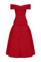 Wilhelmina Midaxi Dress - Red